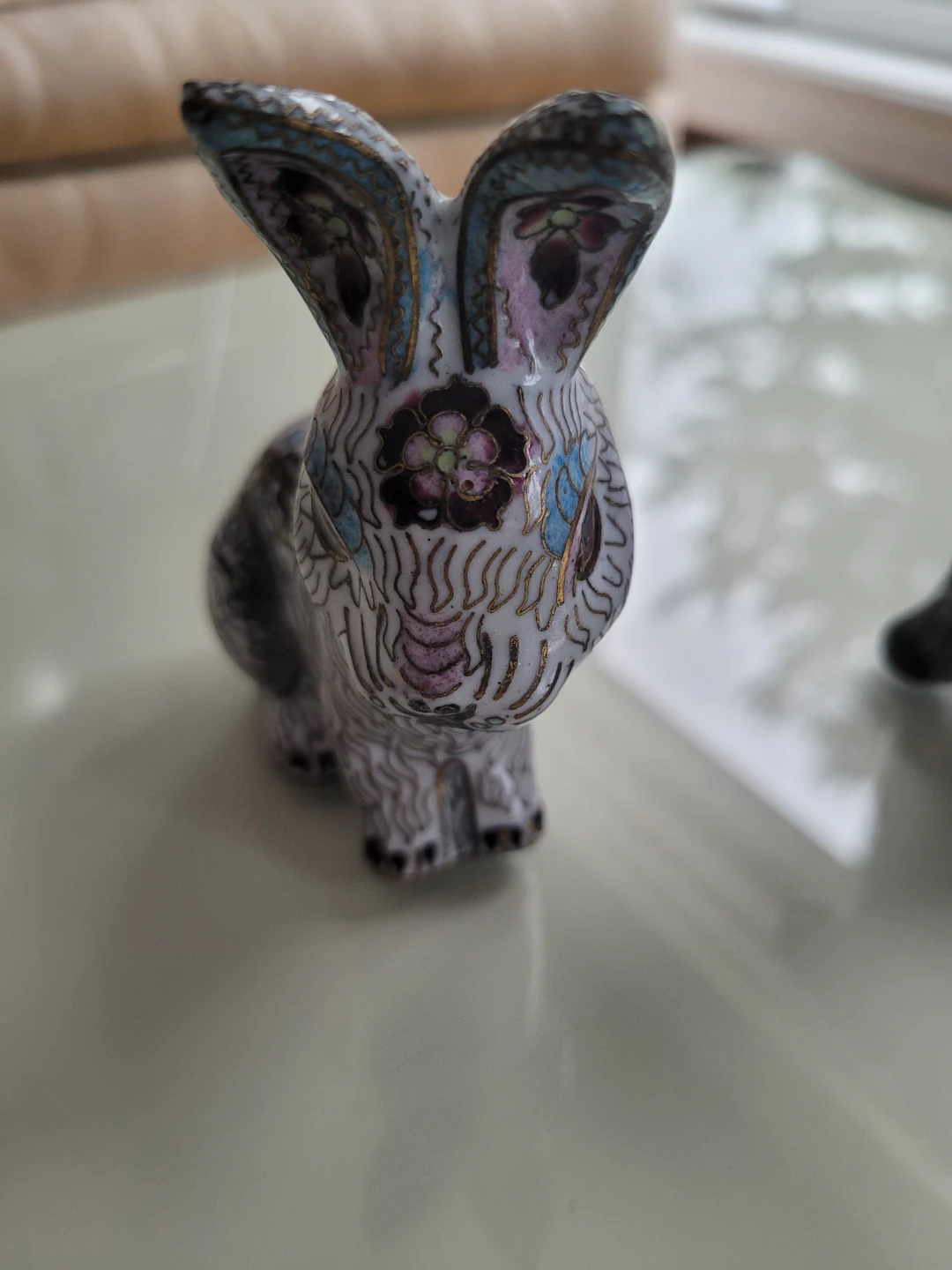 1/2 Off -Vtg. Cloisonné Rabbit and Dog Figurines - photo 3