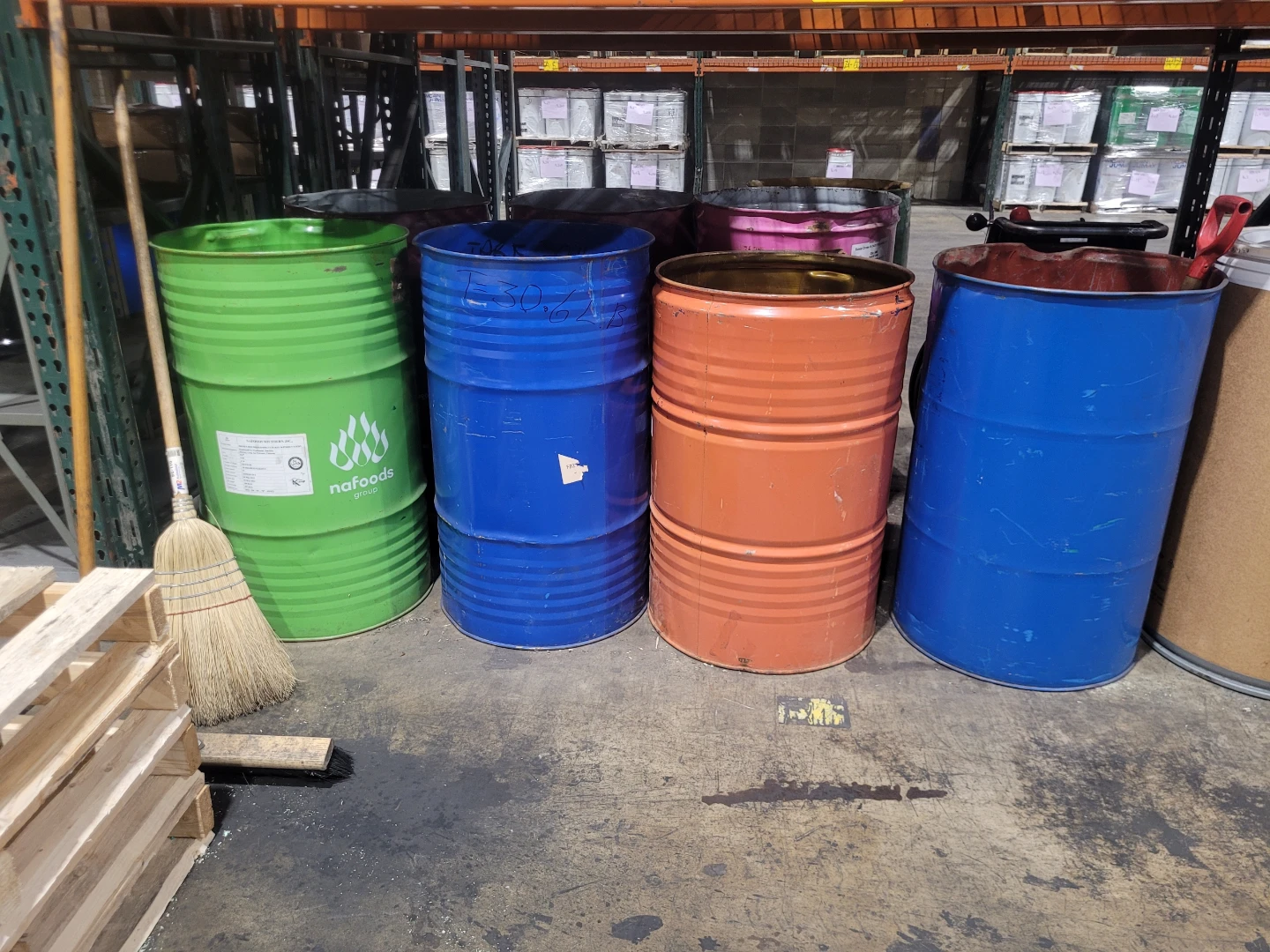 Set of 5 Industrial Barrels (Various Colours)