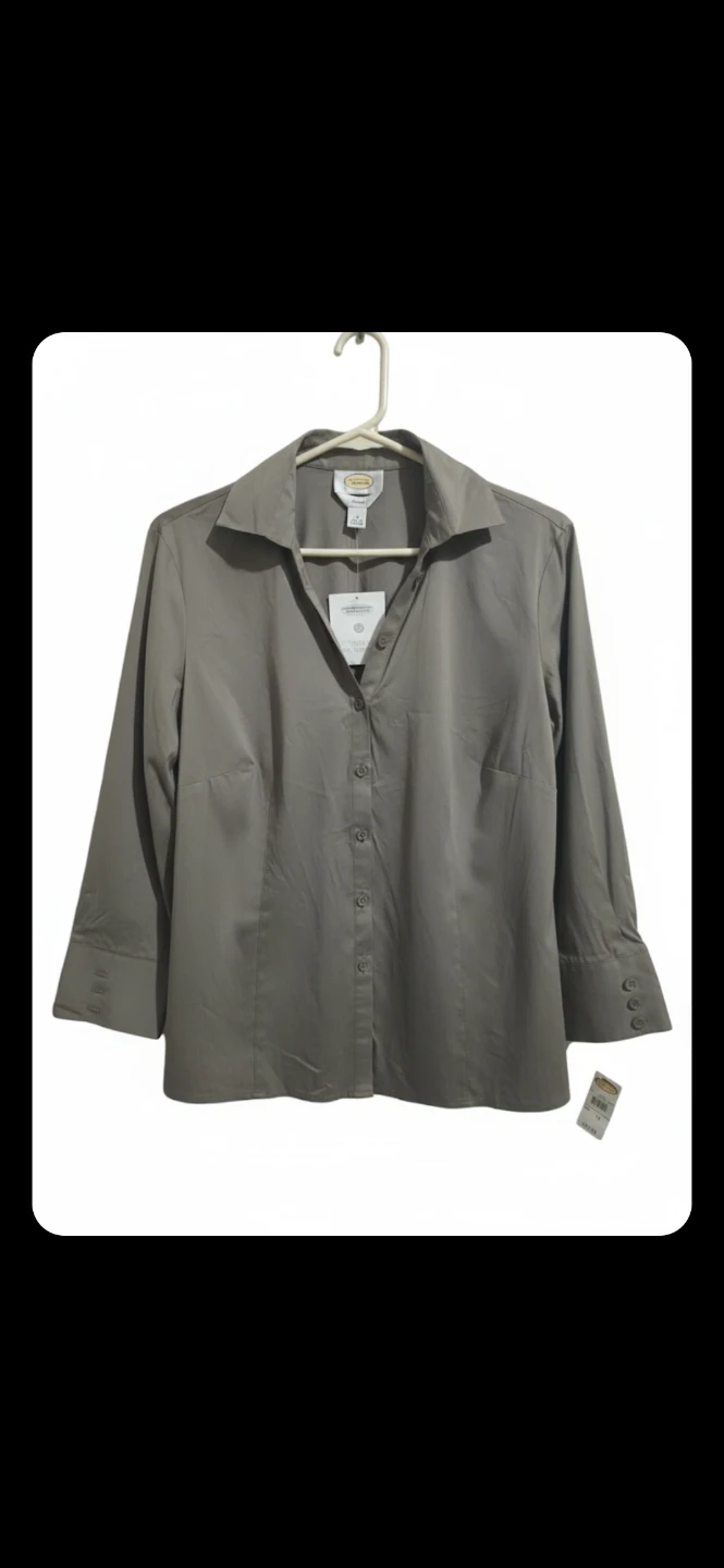 Talbots Women's Stretch Button-Up Shirt - Size 14