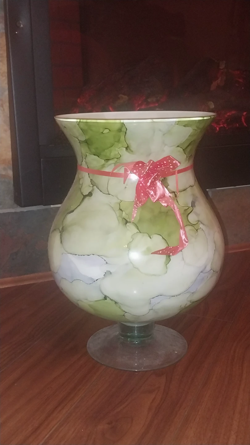 Decorative Glass Vase with Ribbon Accent - photo 2