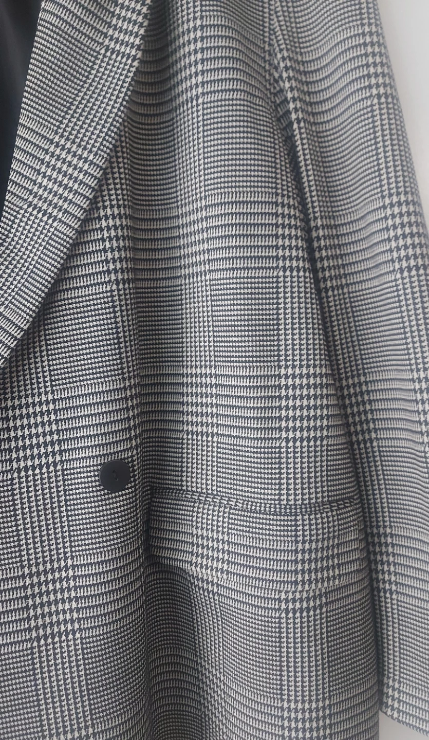 DESIGN LAB Plaid Double-Breasted Blazer - photo 2