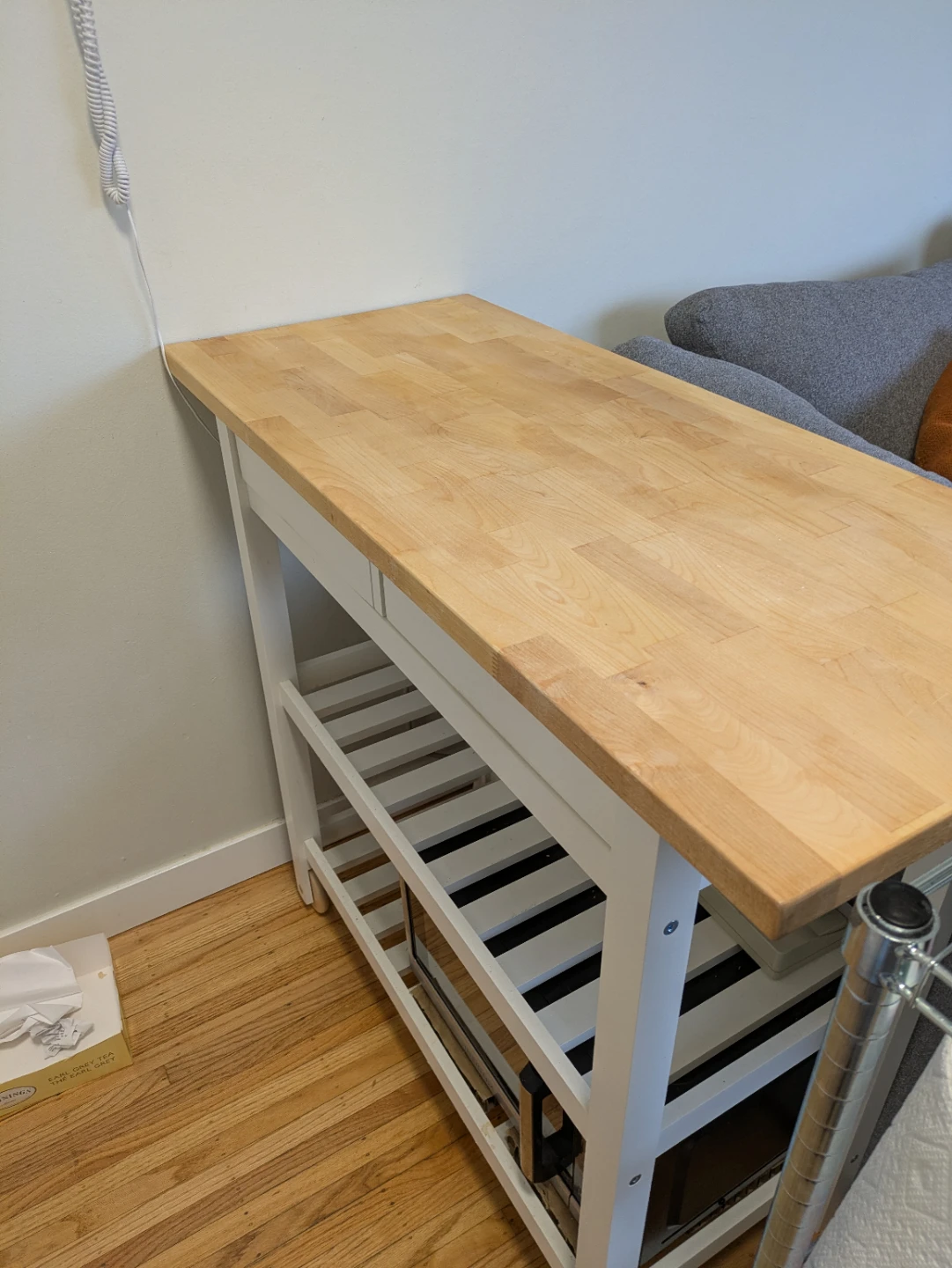 Kitchen Island Cart with Wooden Top