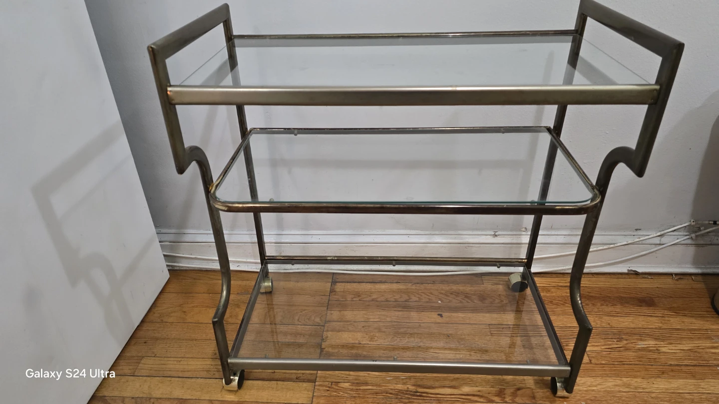 Glass and Metal Bar Cart🤎