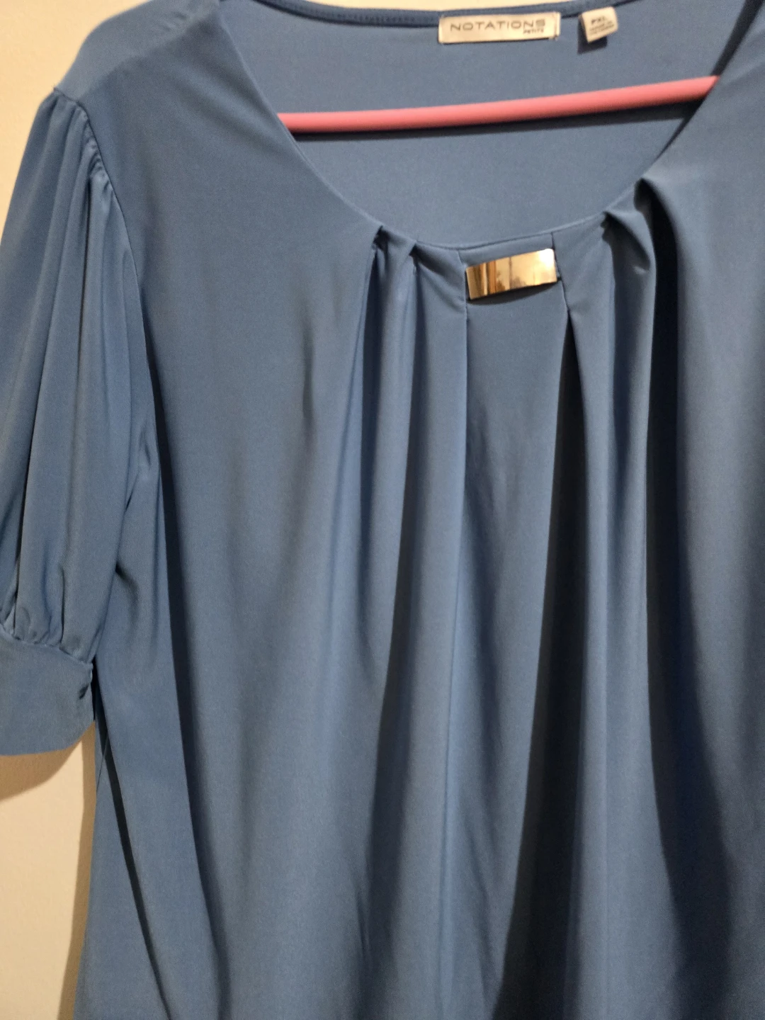 Notations Blue Short Sleeve Top - photo 3