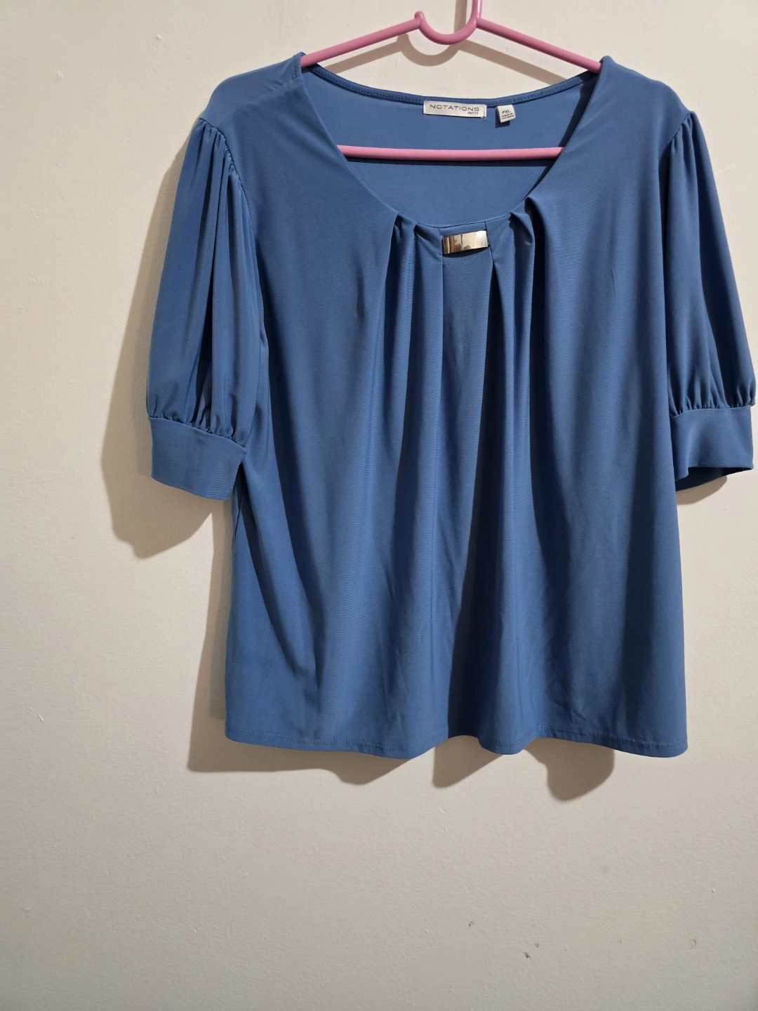 Notations Blue Short Sleeve Top - photo 5