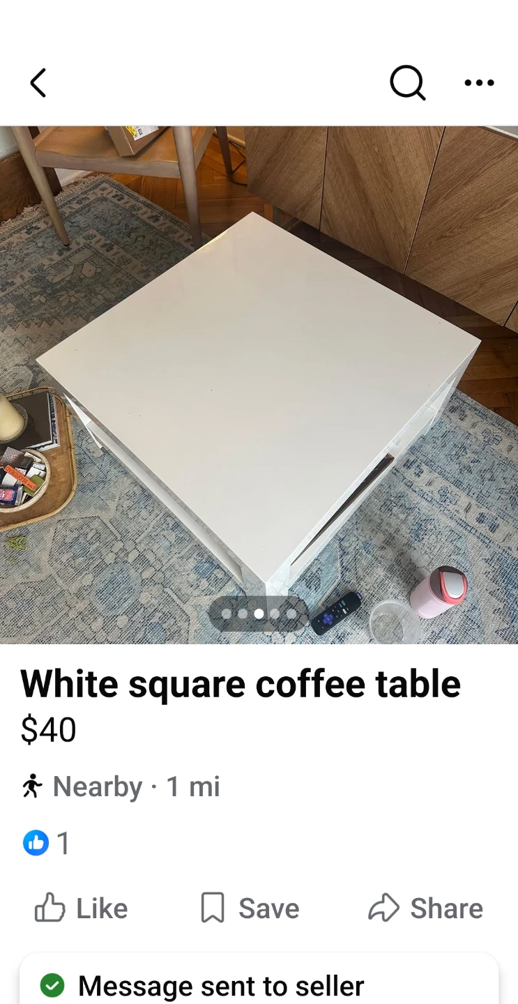 White Square Coffee Table