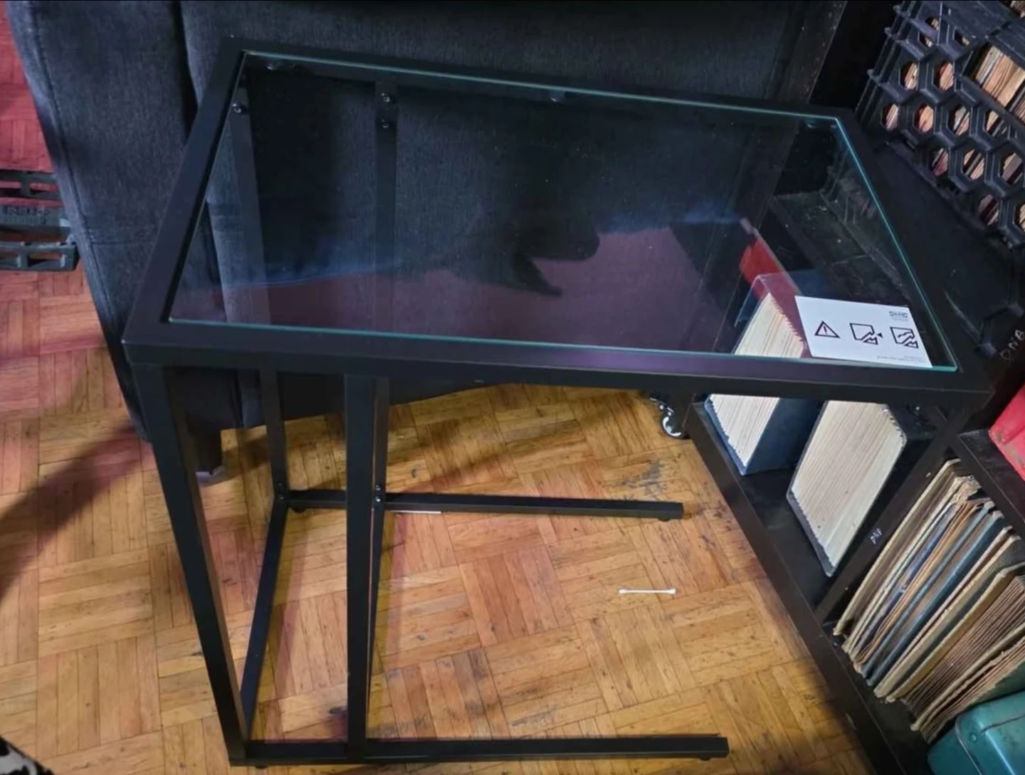 IKEA Side Table with Glass Top