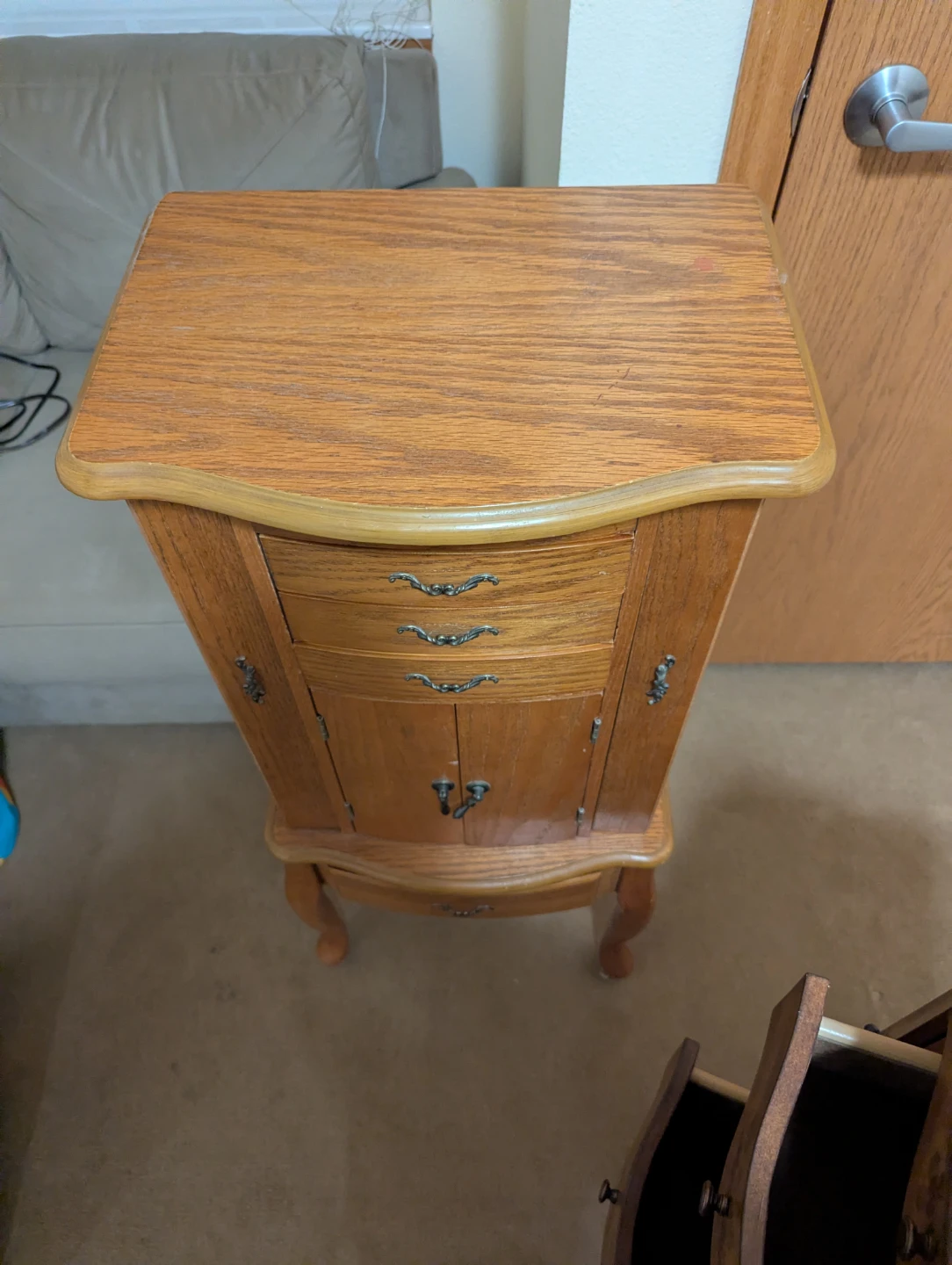 Wooden Jewelry Armoire with Mirror - photo 4
