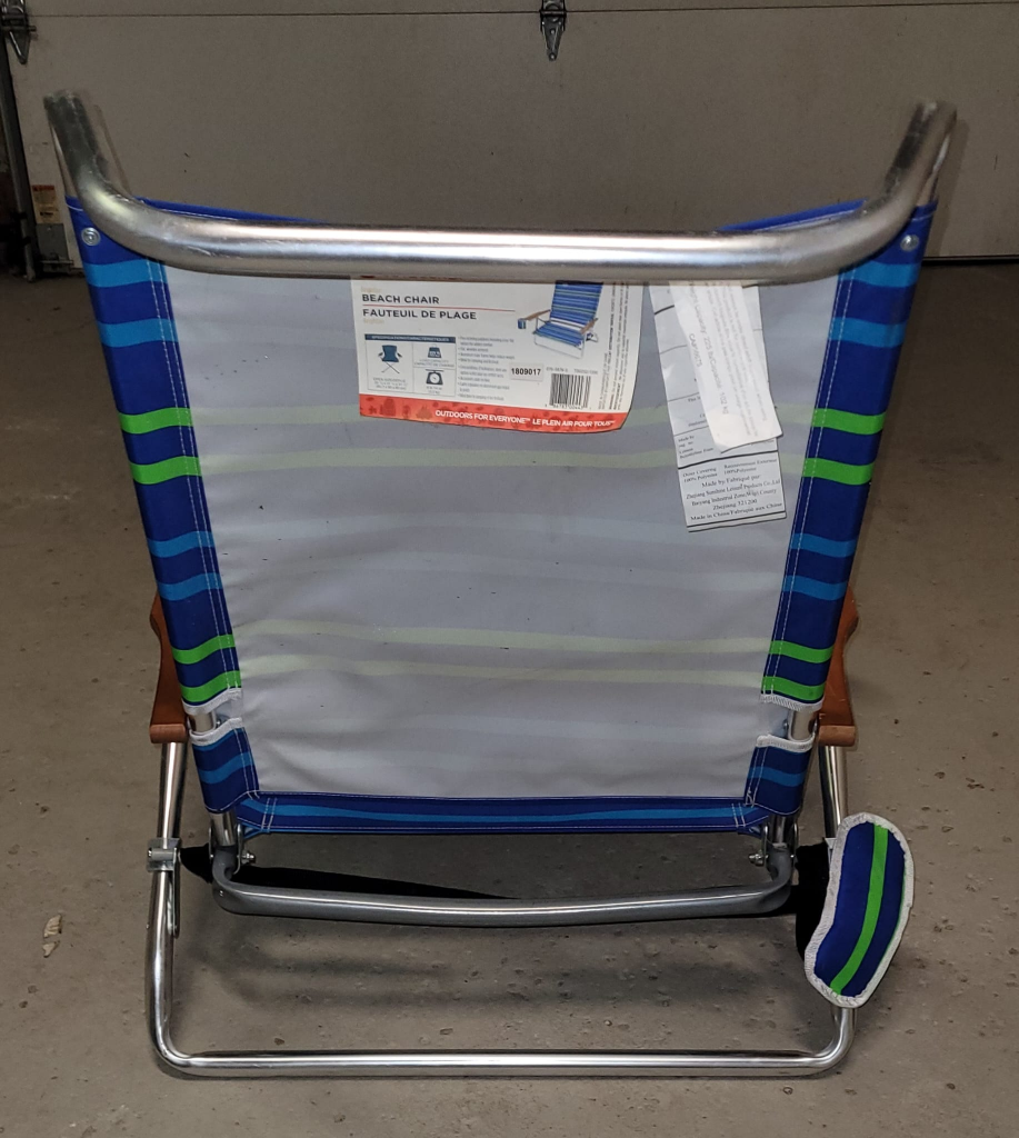 Outbound Striped Beach Chair with Cup Holder - photo 2