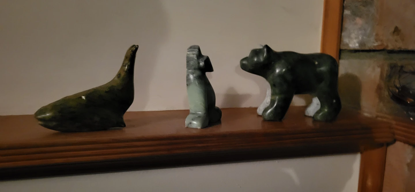 Set of 3 Stone Animal Figurines