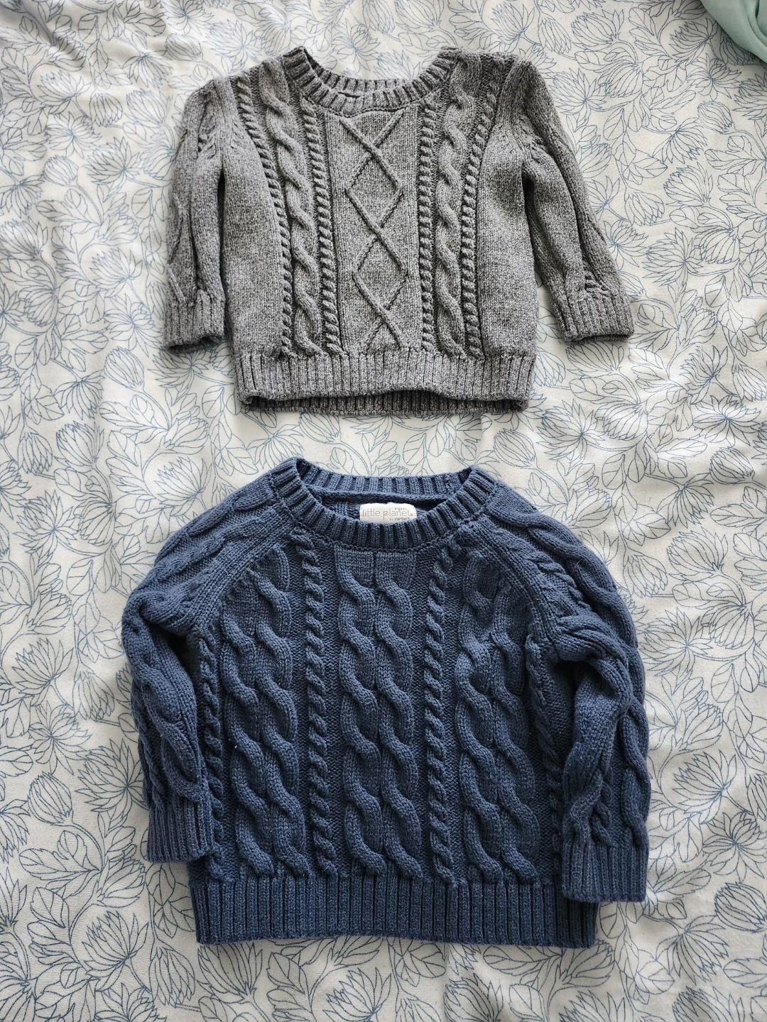 Baby Cable Knit Sweaters - Blue and Grey