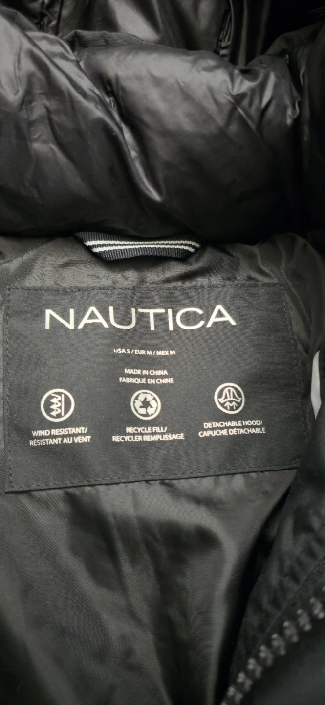 Nautica Black Puffer Coat with Fur Trimmed Hood - photo 4