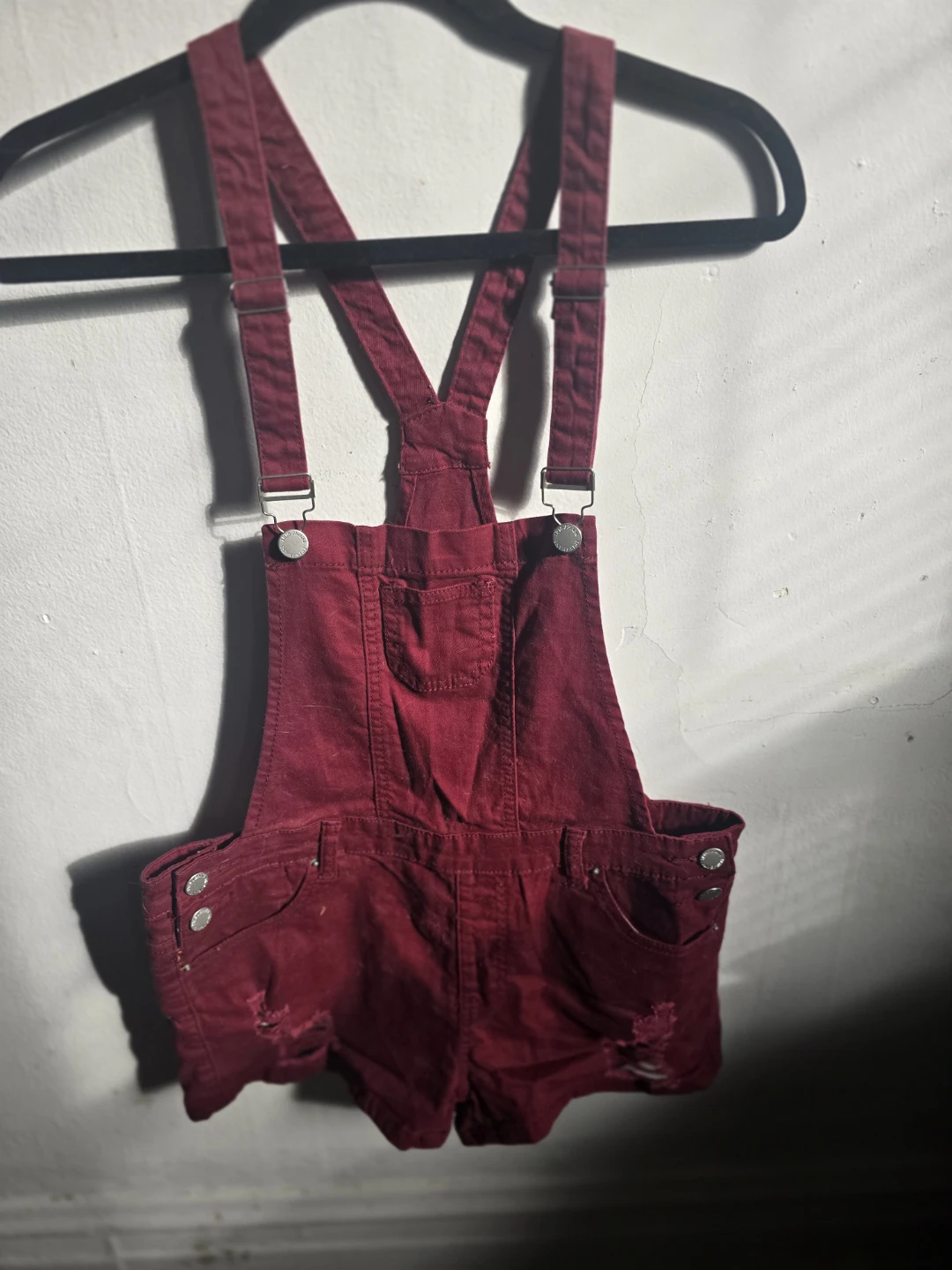 Iris Jeans Red Denim jumper Shorts Size L