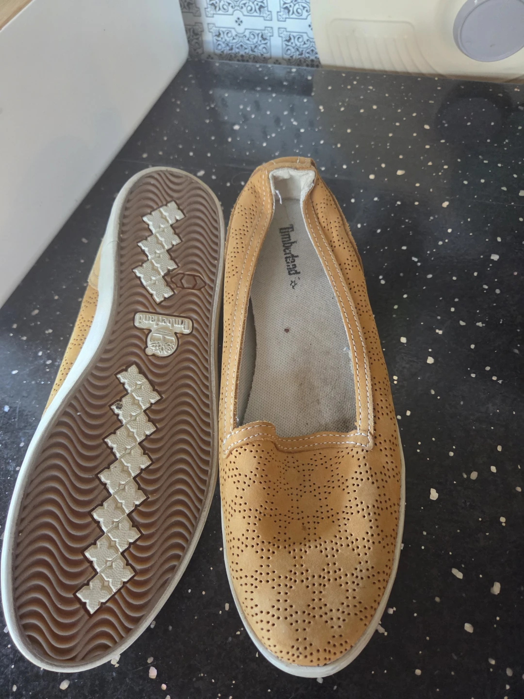 Timberland Women's Tan Perforated Slip-On Shoes 🏆
