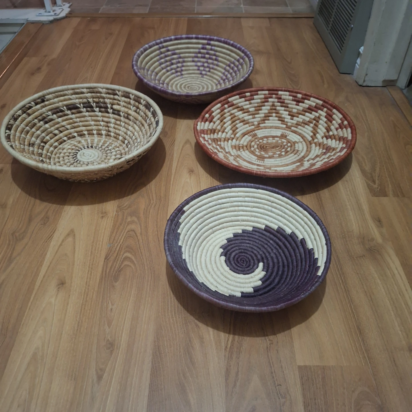 4 Decorative Hand Woven Baskets $20 each