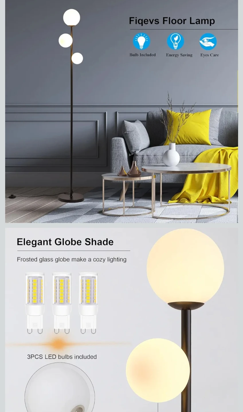Fiqevs Floor Lamp - 3 Globe Shades - photo 3