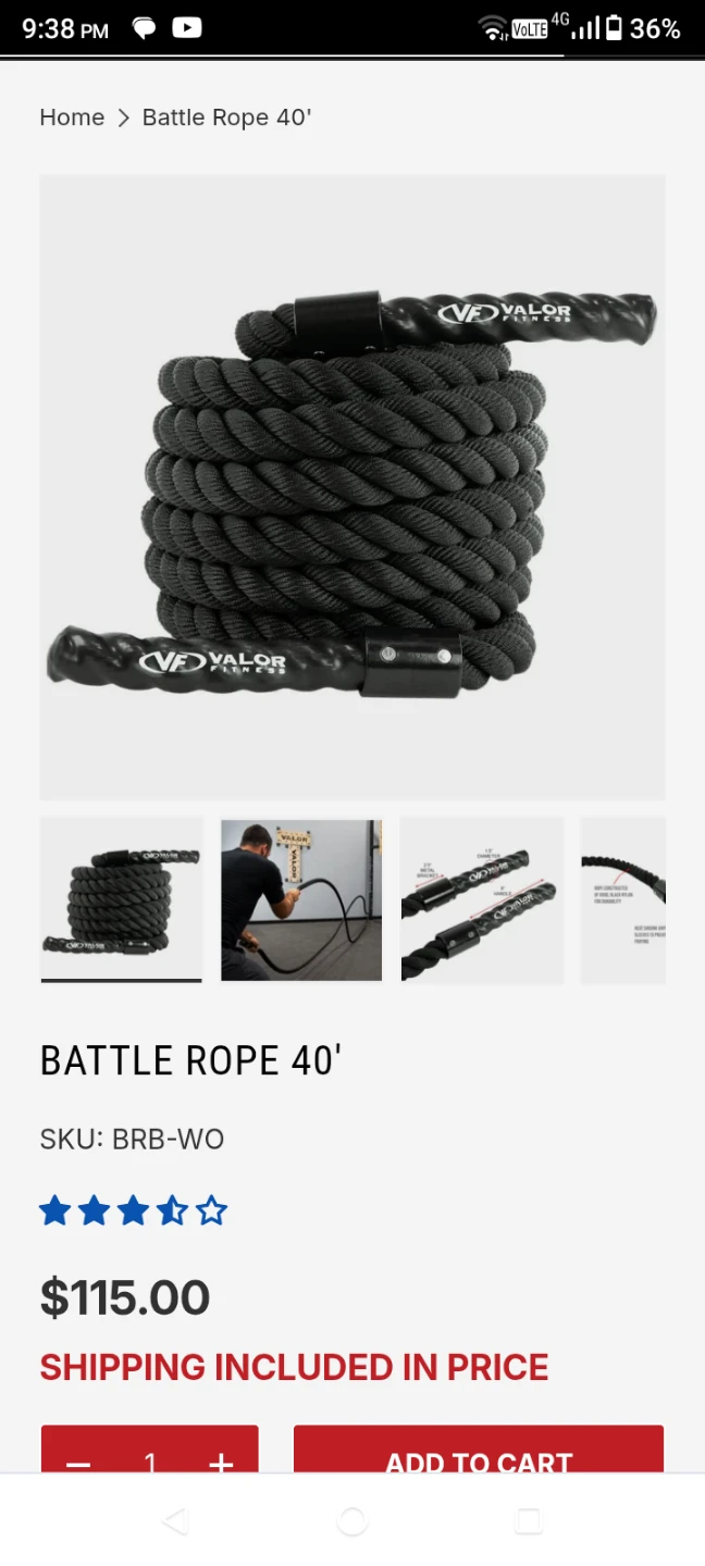 Valor Fitness 40' Battle Rope