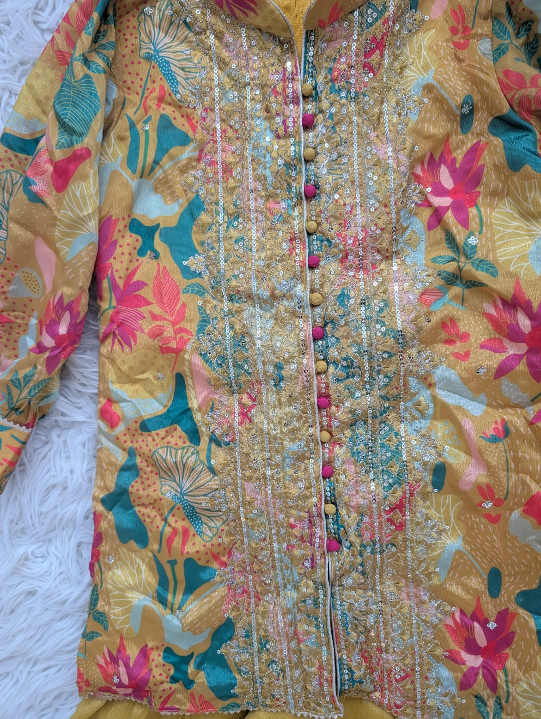 Kids Floral Embroidered Kurta with Palazzo and Dupatta Set - photo 5