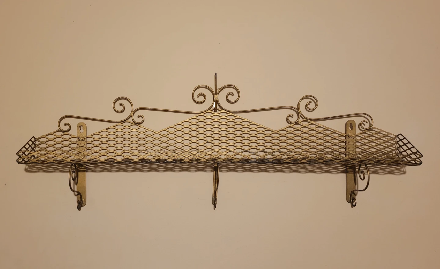 Vintage Gold Tone Metal Shelf