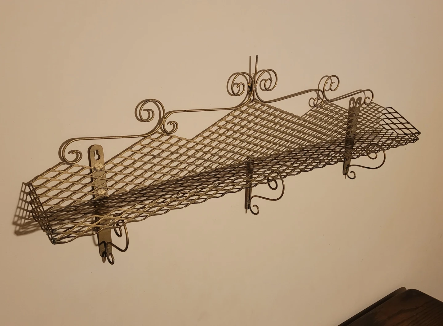 Vintage Gold Tone Metal Shelf - photo 2