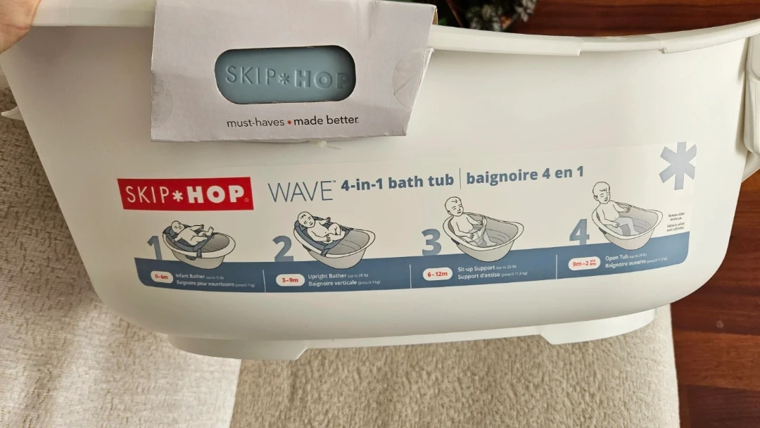 New Skip Hop 4-in-1 Baby Bath Tub – Wave Style, Never Used - photo 3