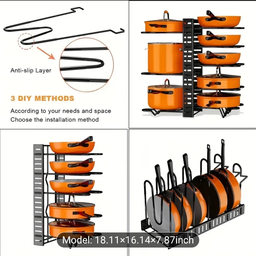 Adjustable Pot and Pan Organizer Rack - photo 3