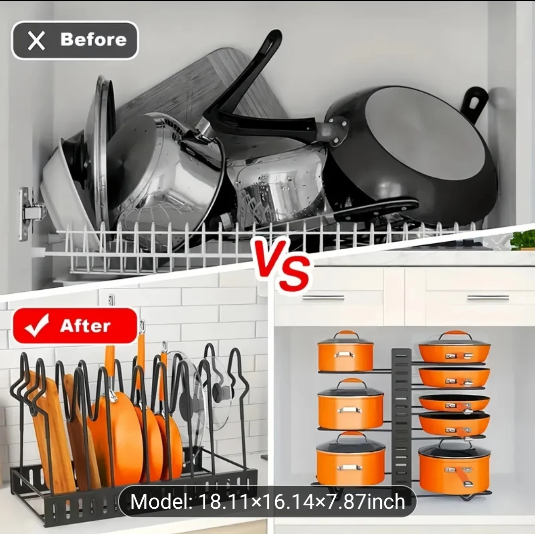 Adjustable Pot and Pan Organizer Rack - photo 4