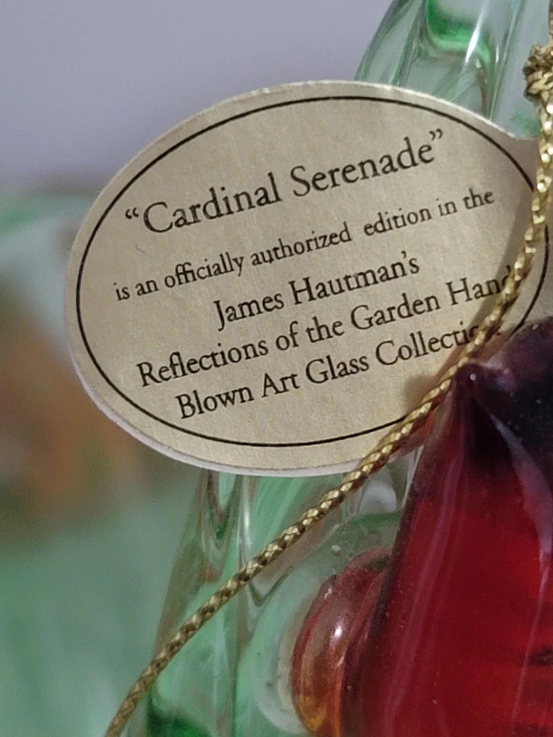 James Hautman "Cardinal Serenade" Blown Art Glass Basket - photo 4
