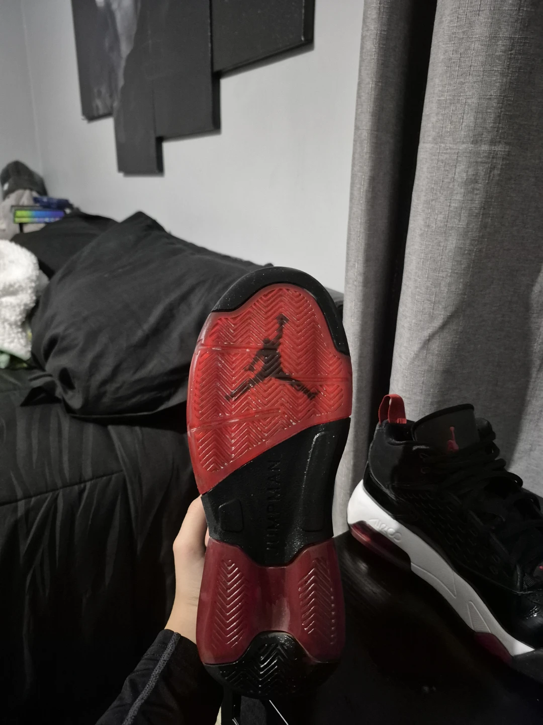 Jordan Max Air 200 Shoes Black Red White - photo 3