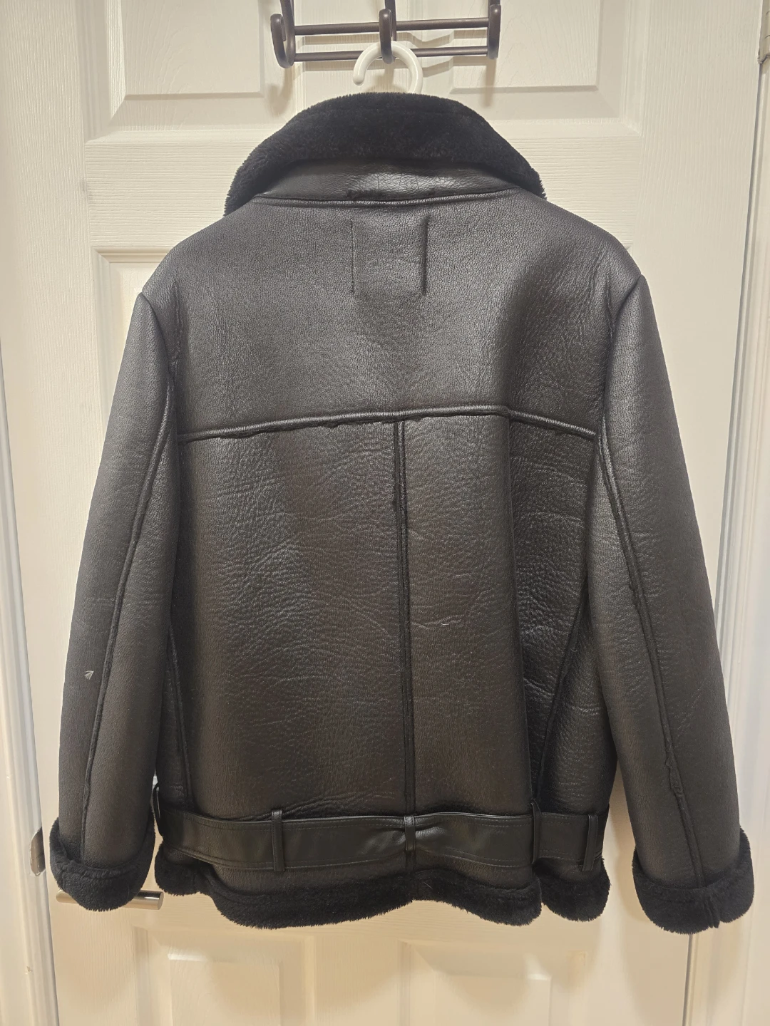 ZARA Black Faux Leather Biker Jacket - photo 5