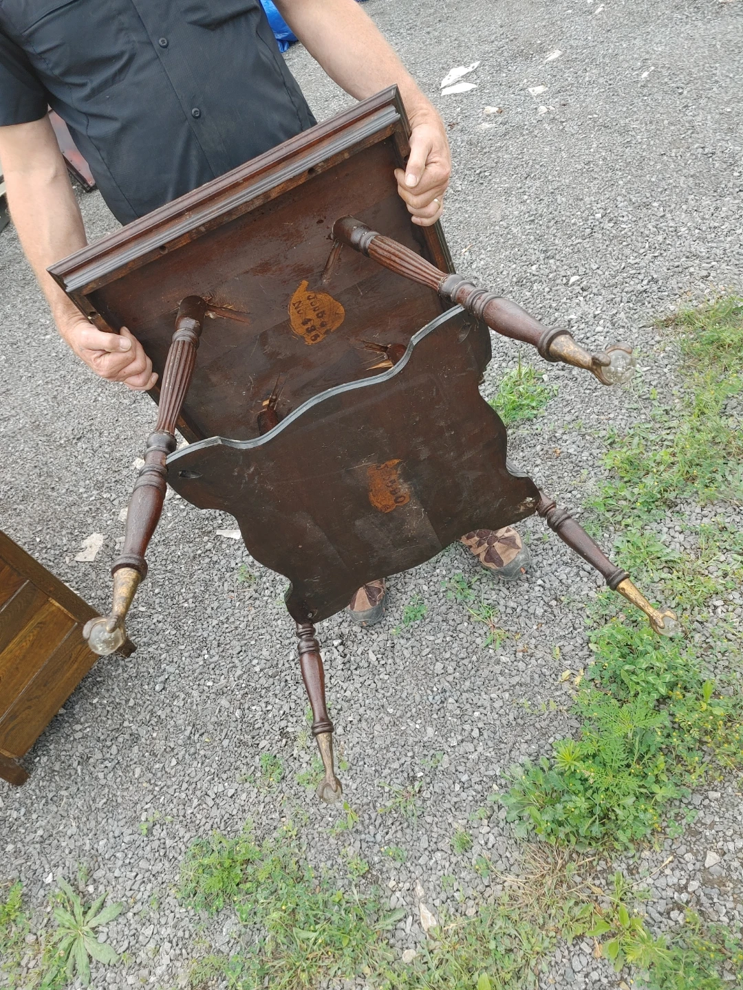 Vintage Dark Wood Side Table