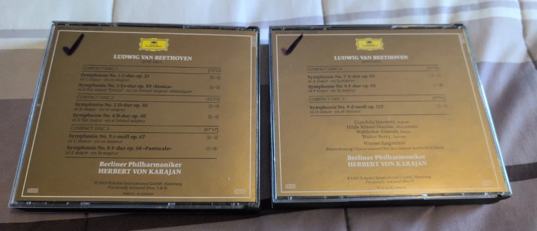 Ludwig van Beethoven 9 Symphonies 5x CD Set by H. Karajan - photo 2