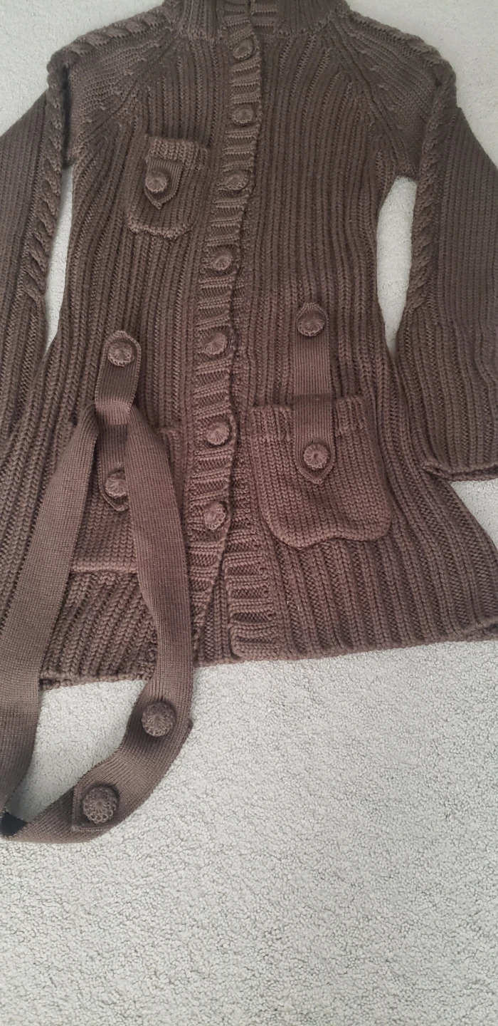 Brown Knit Cardigan Sweater - photo 4