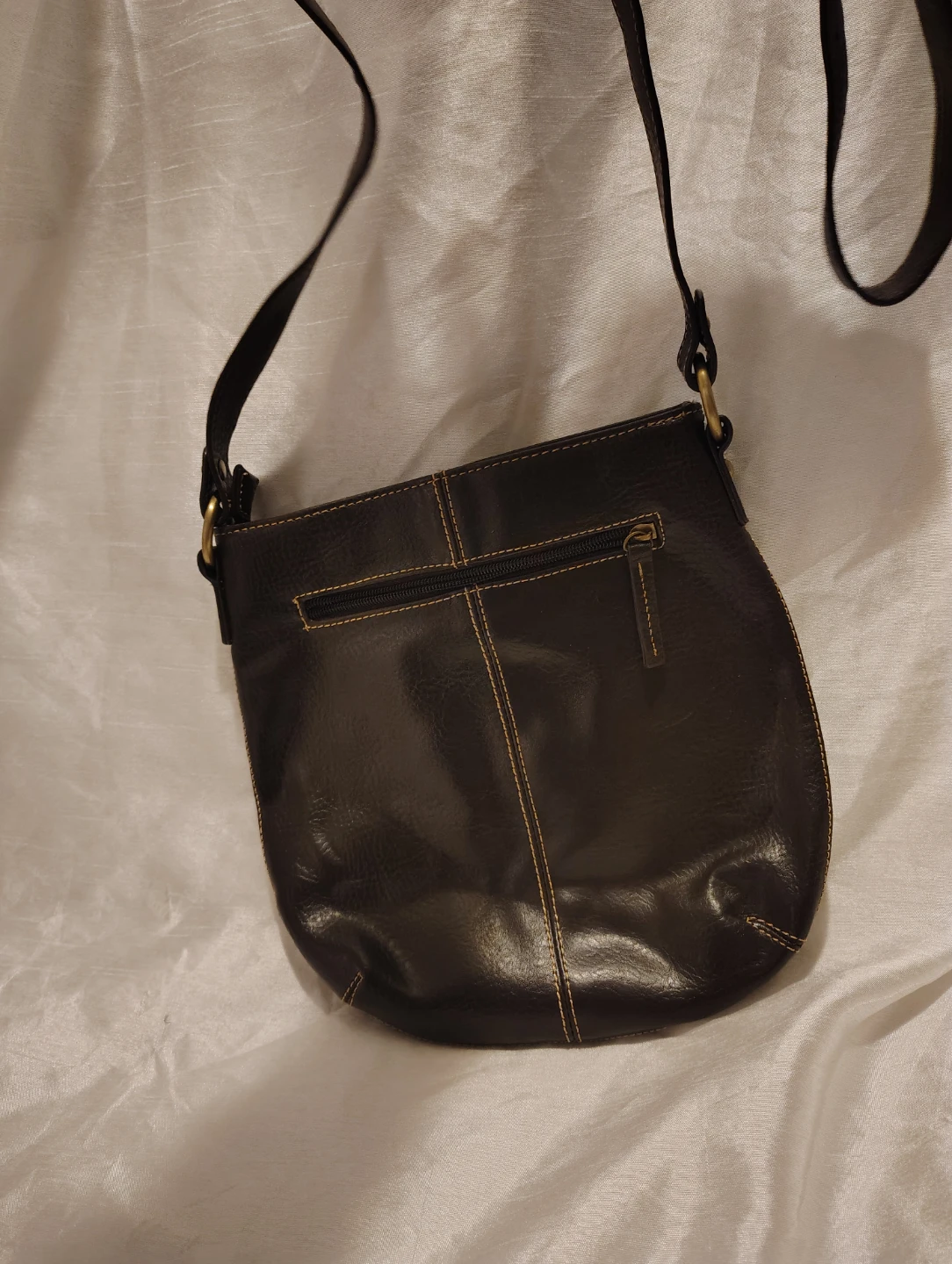 Elegant Brown Faux Leather Shoulder Bag, cross body Unisex - photo 2