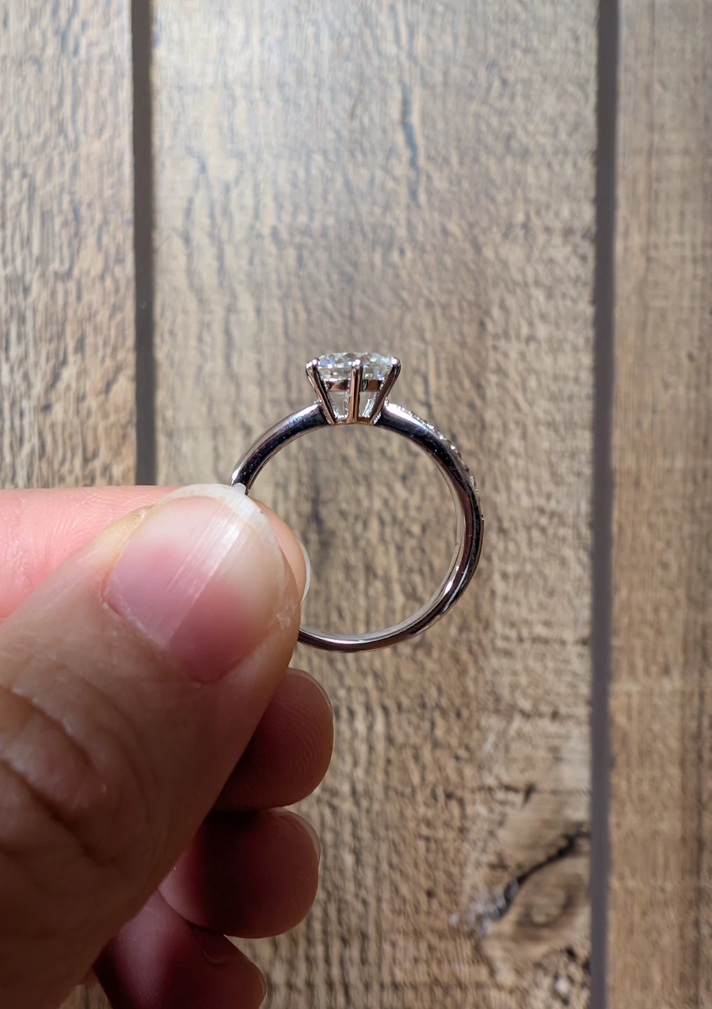 1.0ct Moissanite Diamond Ring D VVS1 Round Brilliant - photo 2