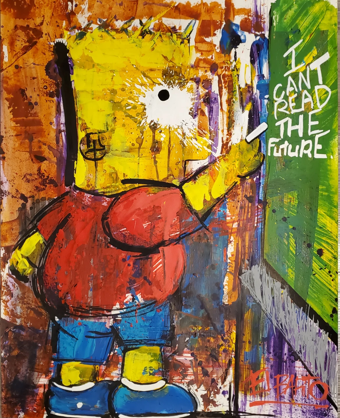 Bart Simpson "I Can't Read The Future" original painting