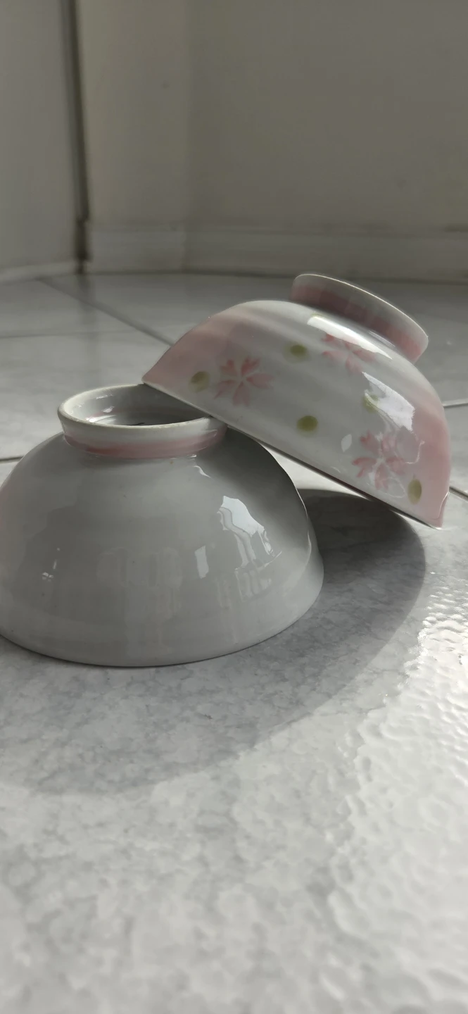 Set of 2 Ceramic Bowls with Cherry Blossom Design - photo 2