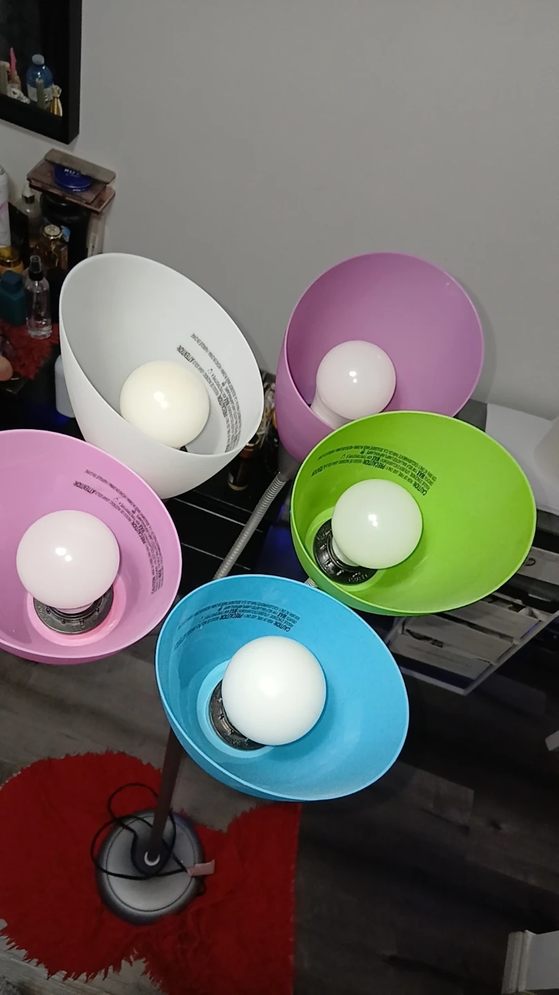 Multi-Head Floor Lamp with Coloured Shades - photo 2