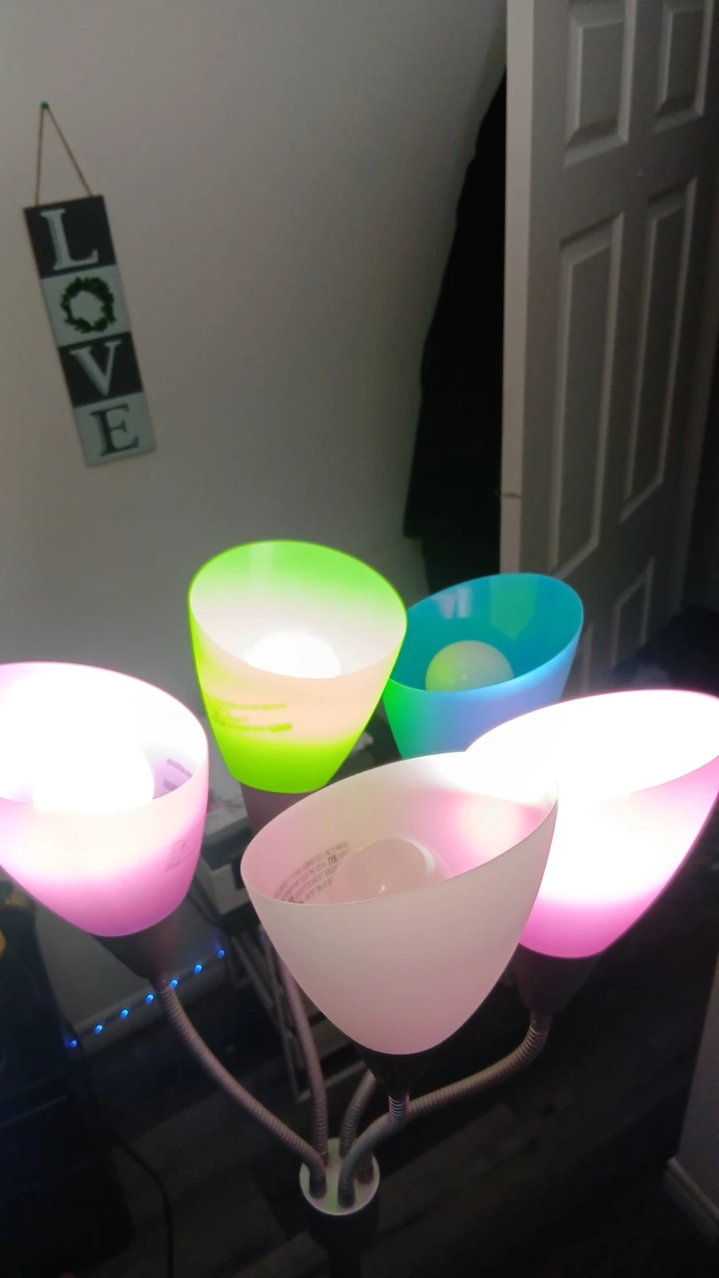 Multi-Head Floor Lamp with Coloured Shades - photo 3