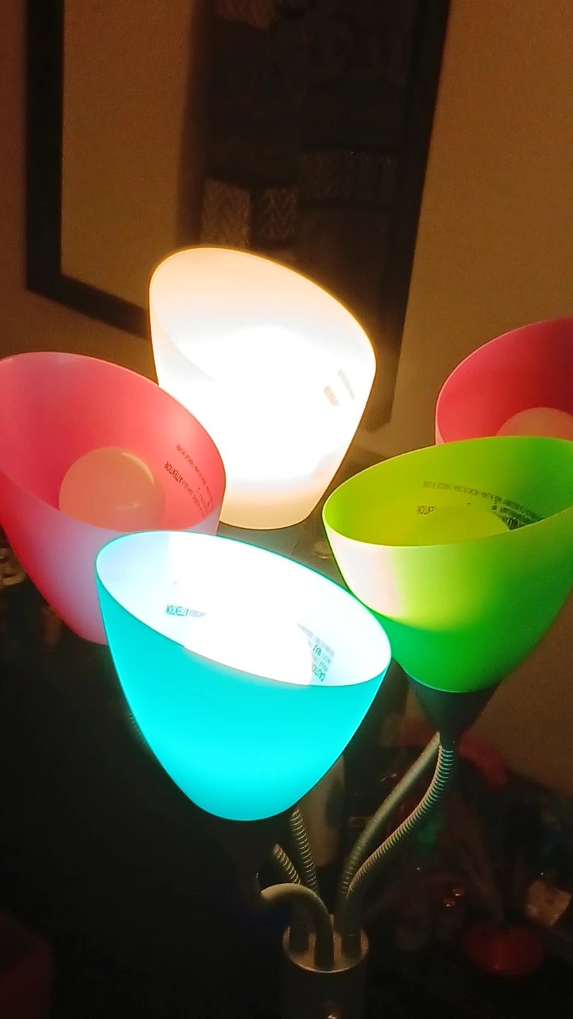 Multi-Head Floor Lamp with Coloured Shades - photo 4