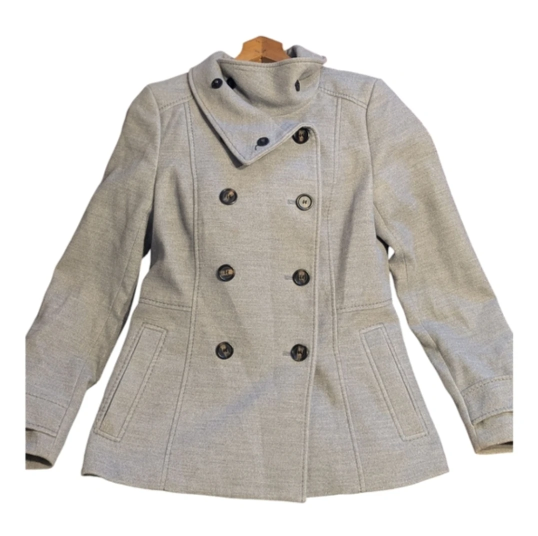 H&M Grey Double-Breasted Pea Coat - photo 2