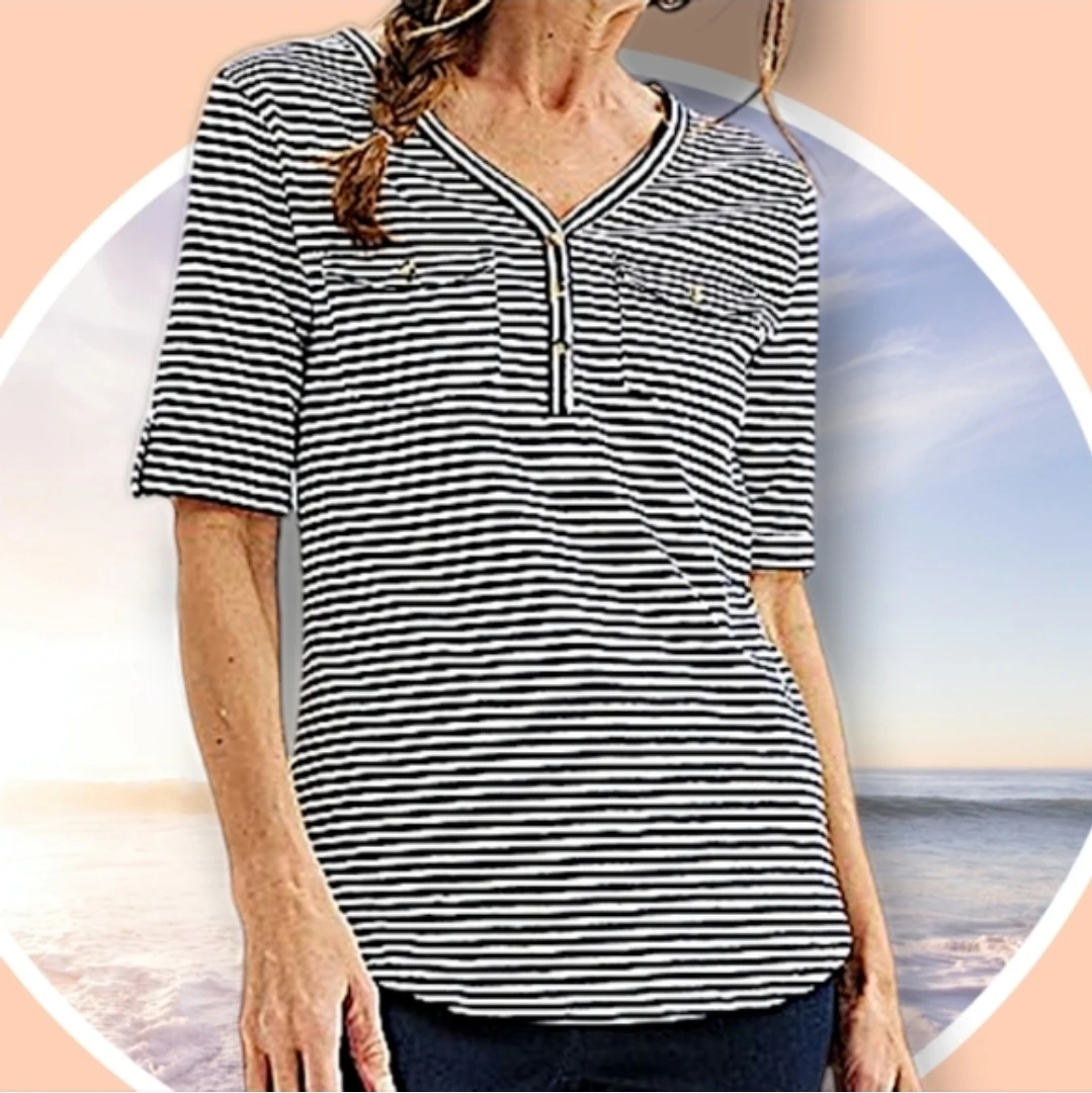 NWT XL Elbow Sleeve Utility Henley Top 🏆