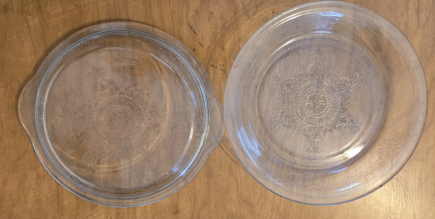 Antique Fire King Glass Pie Plate with Lid - photo 3