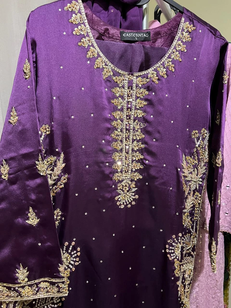 3 pcs heavy work silk suit - photo 3