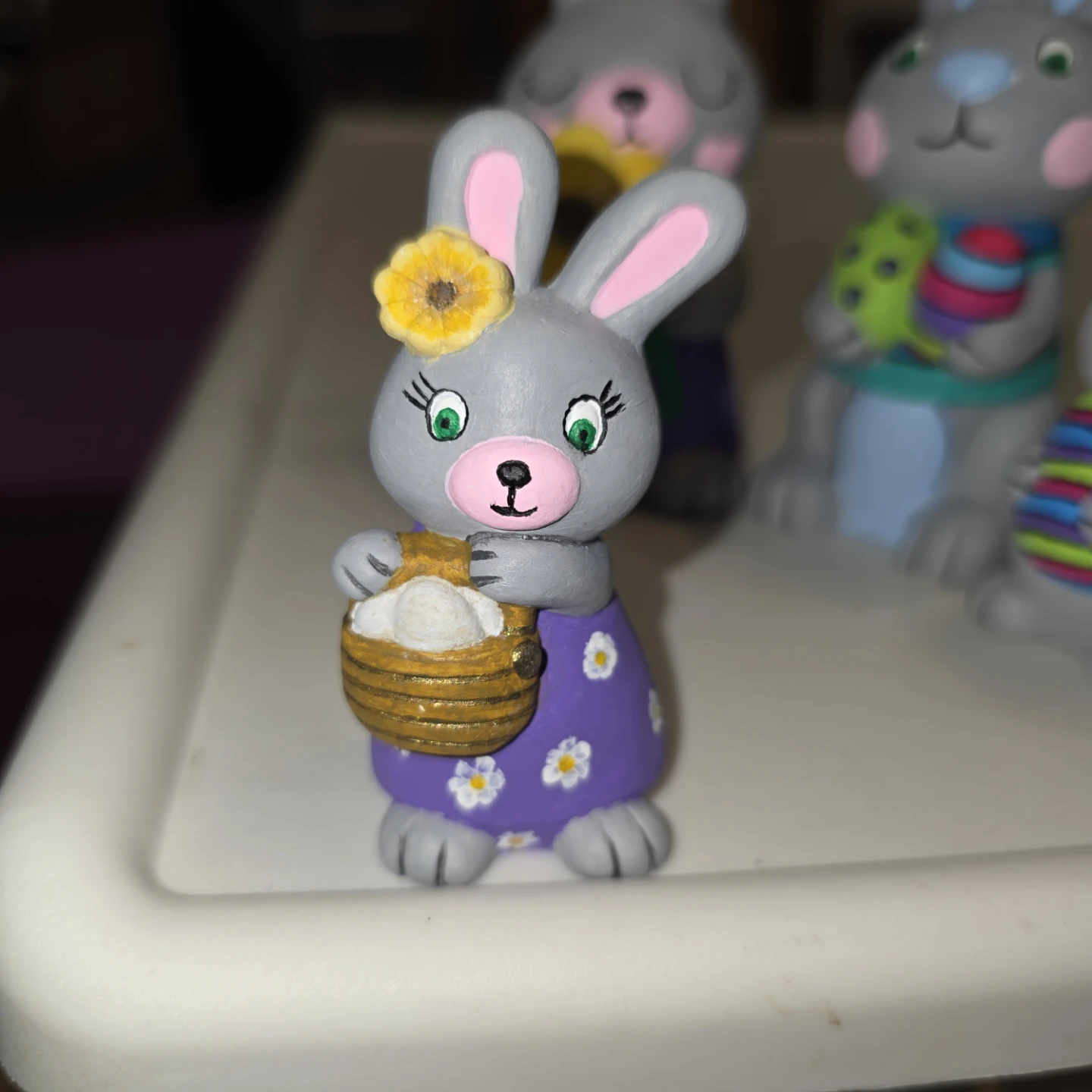 Hand-Painted Ceramic Bunny Figurines - Set of 4 - photo 2