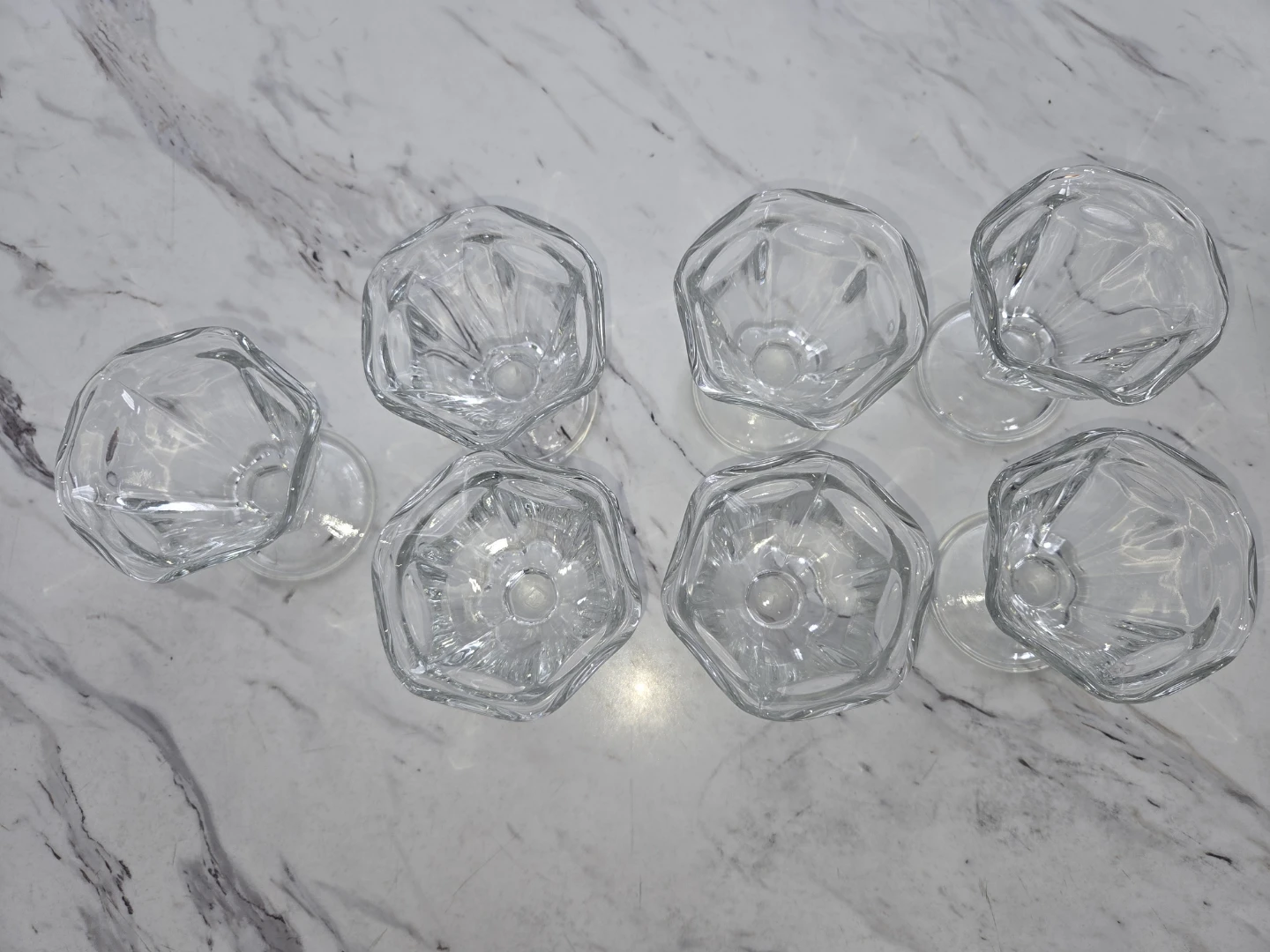 Set of 7 Clear Glass Sundae Dishes