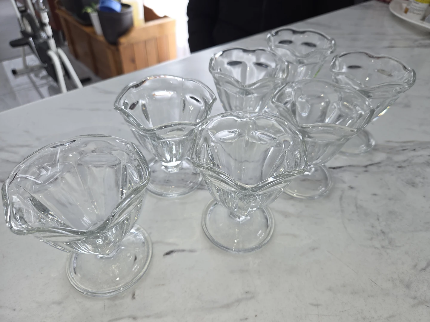 Set of 7 Clear Glass Sundae Dishes - photo 3