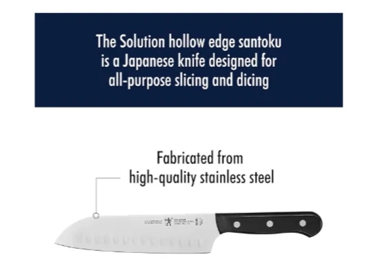 🏆  NEW!   HENCKELS Solution Santoku Knife 7 inch - photo 3