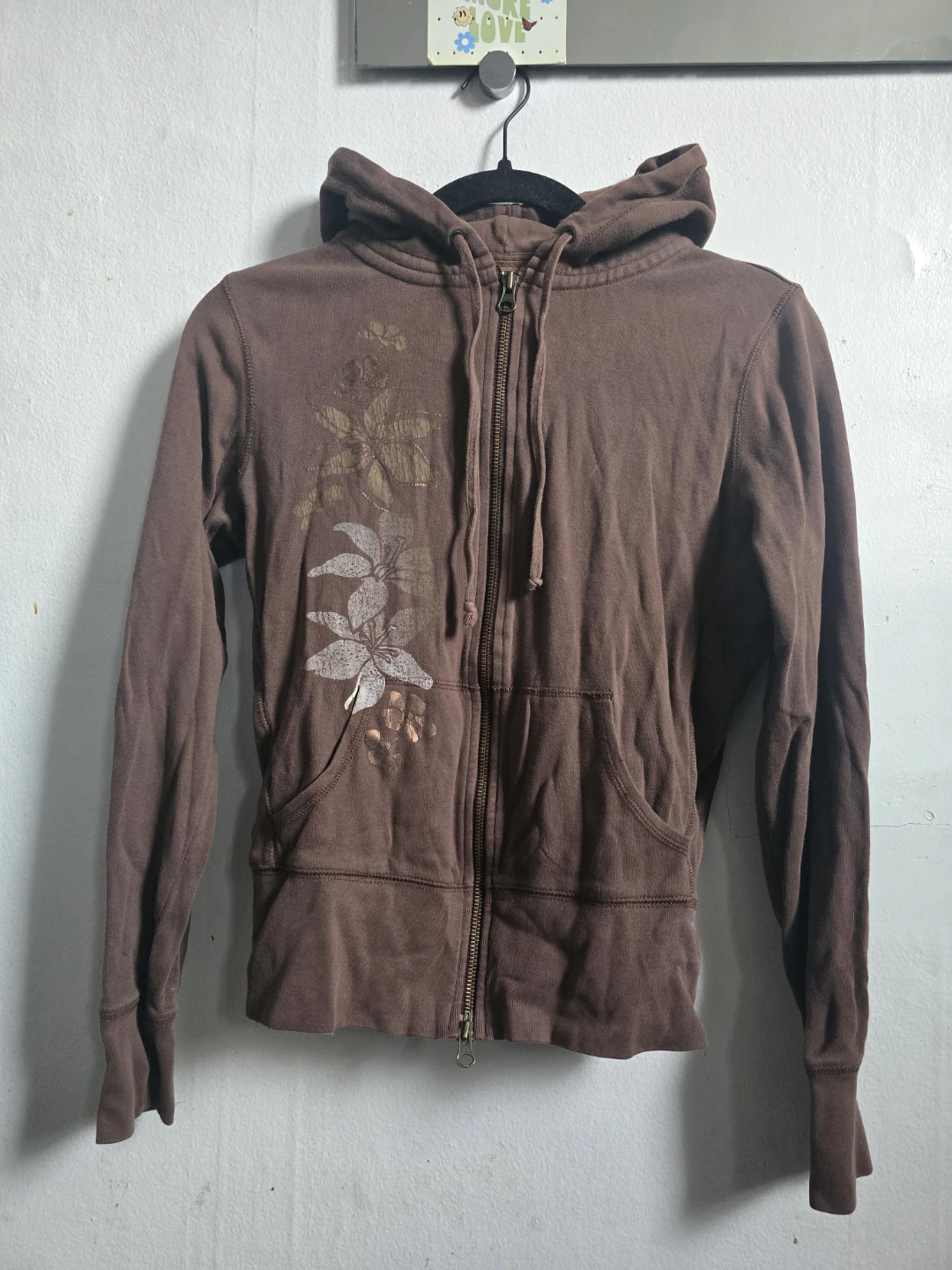 Brown Hawaiian Floral Zip-Up Hoodie - photo 3