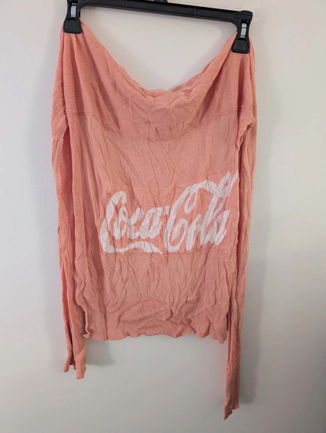 Coca Cola Long Sleeve Crop Tie back bareback party wear sexy 🏆